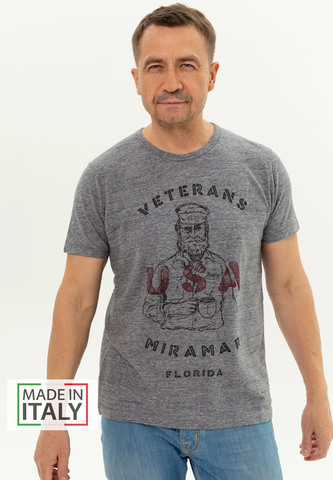 Футболка Bowery NYC "Veterans" Vintage Black Melange