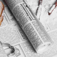 Бумага силиконизированная "Газета", для выпечки, 30см х 8 м