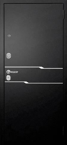 Теплая дверь входная Аргус Антарес зеркало, 2 замка, 1,2 мм металл, (черный букле+светлая штукатурка) #2