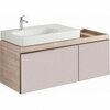 Шкафчик для раковины Geberit Citterio, с одним выдвижным ящиком: B=73.4см, H=55.4см, T=50.4см, бежевый / глянцевое стекло, светлый дуб / меламин, структура дерева