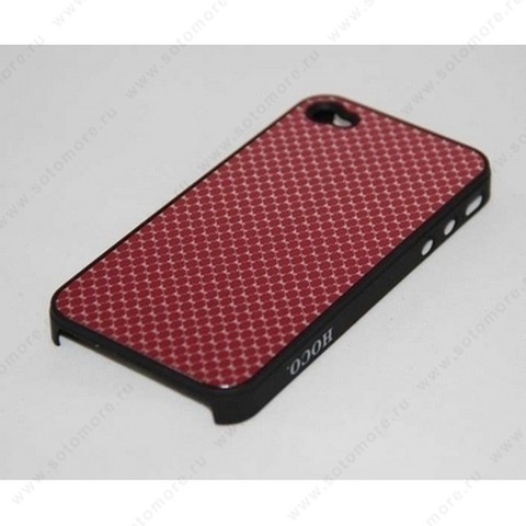 Накладка HOCO для iPhone 4 - HOCO Peacock Trace Aluminum Case Red