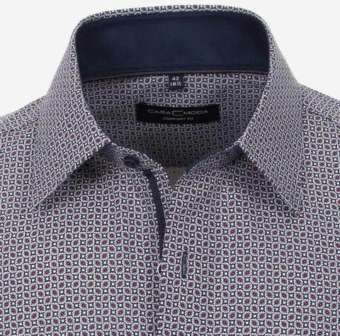 Сорочка мужская Casamoda Comfort Fit 303522900-100 с принтом в сине-вишневой гамме