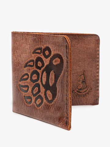 Бумажник-Компактный из натуральной кожи Крейзи, коричневого цвета