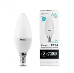 Лампа Gauss LED Elementary Свеча 8W E14 540 lm 4100K  33128