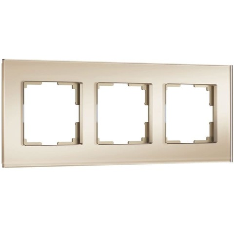 Рамка на 3 поста. Цвет Шампань soft-touch. Werkel(Веркель). Senso. a064578 / W0033111
