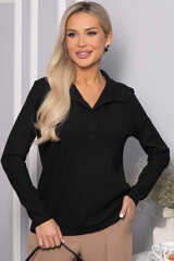 Лонгслив с воротничком Ритм жизни (черный) Б14408-6М LT Collection