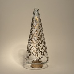 Декор Елка 36*14*14см, стекло, золотые лепестки