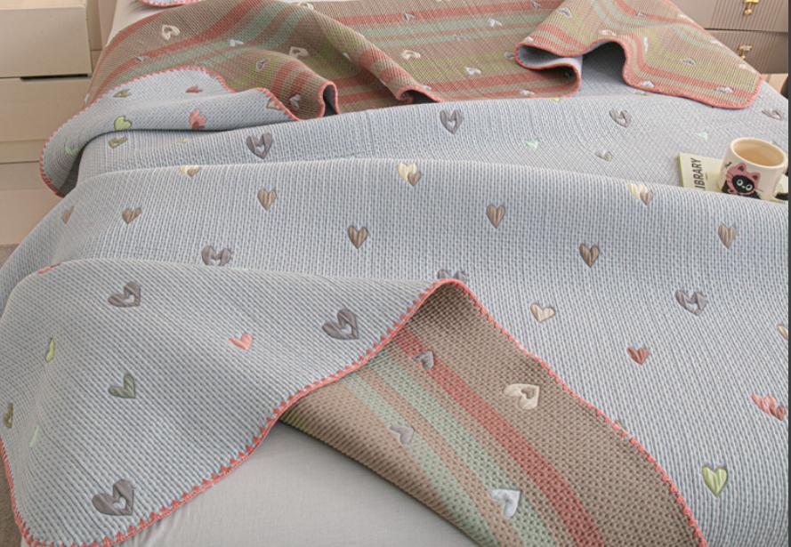 Покрывало детское 150х230 Хлопок Розовые Сердечки