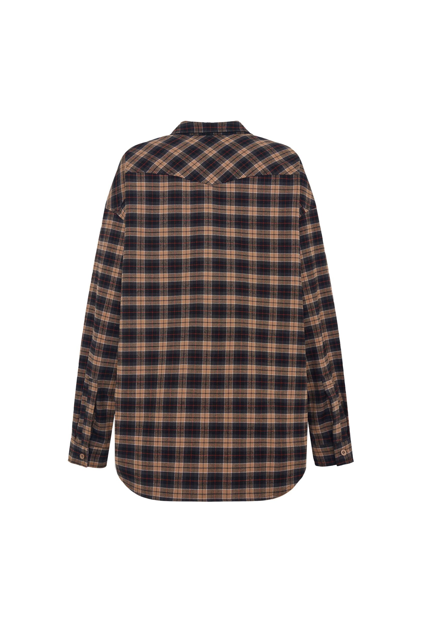 Рубашка в клетку, Коричневая