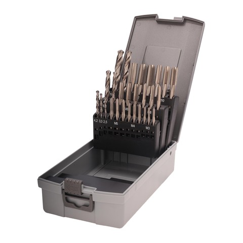 Набор метчиков комплектных M3 -M12 HSSE DIN352 (+ сверла) 28пр Ruko 245003ERO