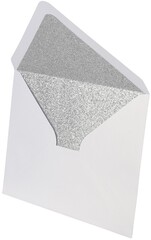 Конверт бумажный, с глиттером, Серебро/Белый, 120 г, 13,8*19,6 см, 5 шт.