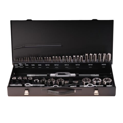 Набор метчиков и плашек M3-M20 54пр HSS-G Terrax by Ruko A245040