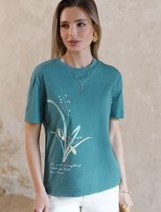 Футболка из фактурного полотна с авторским принтом  D49.071 (118025)