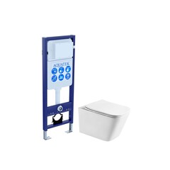 Aquatek SET Aquatek ЛИБРА T-INS17 SET Aquatek ЛИБРА T-INS17 (рама Aquatek Standard INS-0000017(без клавиши и крепежа)+унитаз ЛИБРА AQ1505T-00 с тонким сиденьем soft-close TORNADO) фото