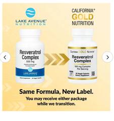 California Gold Nutrition комплекс с ресвератролом, 60 растительных капсул