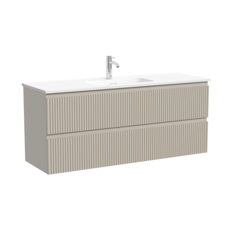 Sancos SNR120/39CE Тумба подвесная SANCOS Snob R 1195х390х500, c двумя ящиками оснащенными доводчиками, Beige Soft , арт.SNR120/39CE