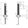 Gessi 316 Смеситель для раковины на 1 отверстие, высокий h=305мм, без донного клапана, излив 123мм, цвет: brushed black metal pvd 54209#707