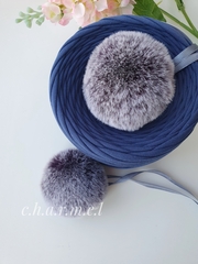 Eco-fur pompoms, 5 cm, color Sundae, 2 pieces