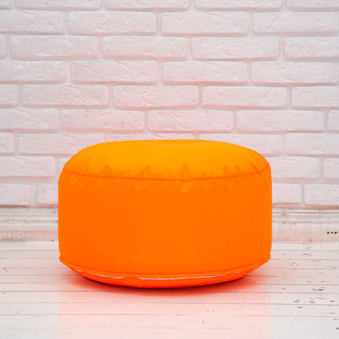 Круглый пуф плащёвка (оранжевый)