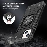 Противоударный чехол Strong Armour Case с кольцом для iPhone 15 (Черный)