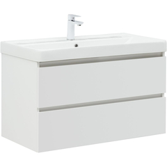 Aquanet 327998 Тумба с раковиной Вега 90 2 ящ. цв.белый глянец (327998) фото