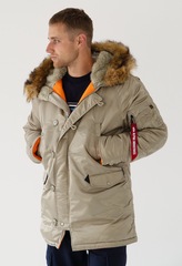 Парка Alpha Industries N-3B Slim Fit Dark Khaki (Светло - зеленая)