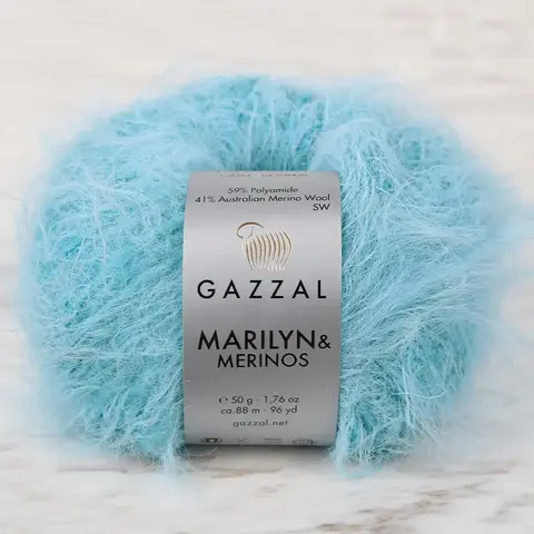 Пряжа Gazzal Marilyn & Merinos 8254 нежная бирюза