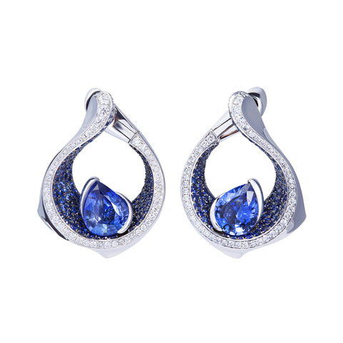 Серьги с Сапфирами и Бриллиантами, E0120-0/2