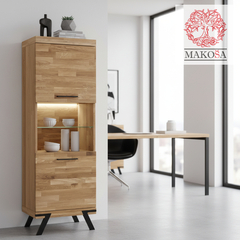 Шкаф-витрина Флеверс из массва дуба