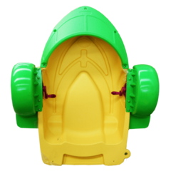 Механическая бамперная лодка "Катамаран" 93*85*20 см, желтый с зеленым