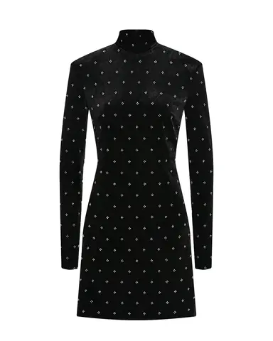 Платье мини с декором из бисера DAN MARALEX