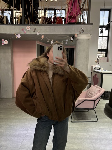 Парка замшевая карамель