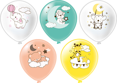 БК 12''/30 см, Милые зверята, Шелк, 1ст. 2цв. 5 дизайнов, 25 шт.