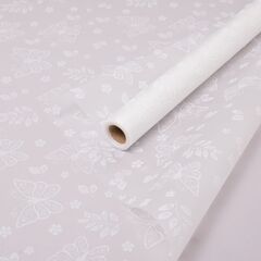 Упаковочная пленка/для цветов, Матовая, Бабочки, Белая, 55 мкм, 0,57*10 м