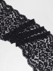 Эластичное кружево черное ширина 21 см