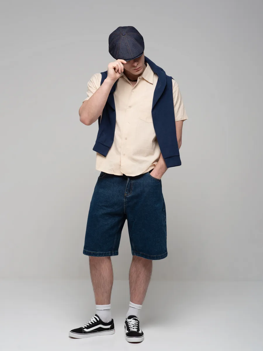 Кепка восьмиклинка джинсовая осенняя