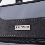 Сумка Саломея 269 гладкий серо-голубой + черный