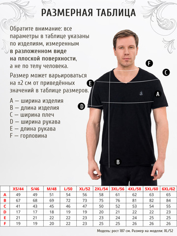Футболка черного цвета с V-вырезом