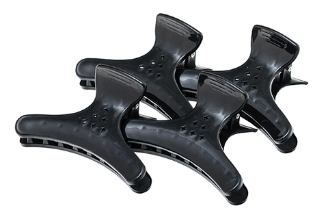 Зажимы-бабочка для волос Harizma, пластиковые, черные, 4шт (h10988-15)