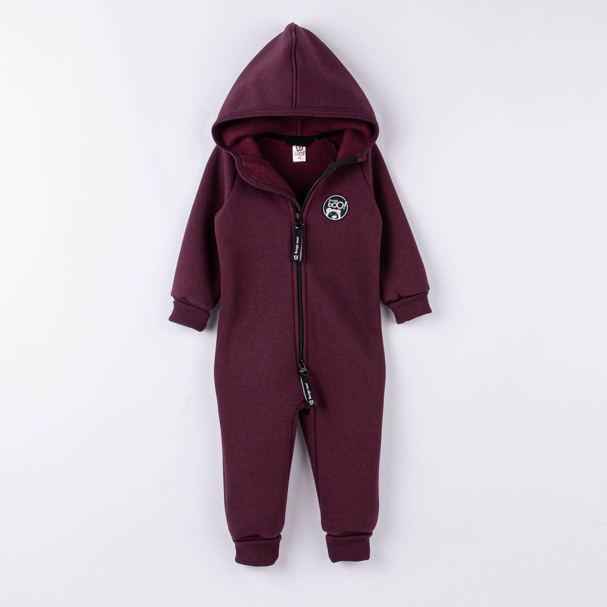 Warm hooded jumpsuit with flap - Marsala