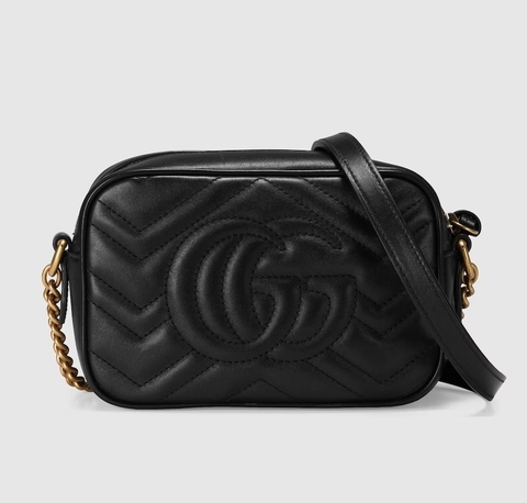 Мини-сумка Gucci GG Marmont с матовой отделкой черный