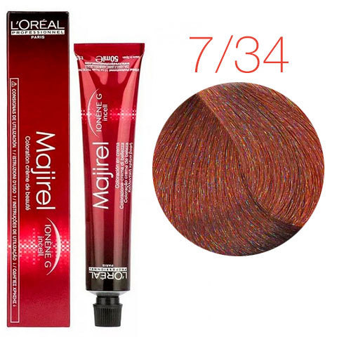 L'Oreal Professionnel Majirel 7.34 (Блондин золотистый медный) - Краска для волос