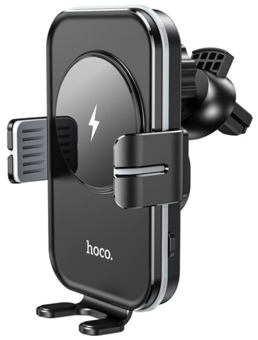 Автомобильный держатель Hoco CA80 / беспроводная зарядка (датчик приближения), черно-серый