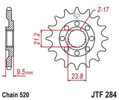 Звезда передняя (ведущая) JT JTF284.12 Honda CR250 CRF450 X/R 34712