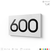 Номер на дверь 600, табличка на дверь для офиса, квартиры, кабинета, аудитории, склада, белая 120х70 мм, Айдентика Технолоджи