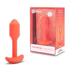 Оранжевая вибропробка для ношения B-vibe Snug Plug 1 - 10 см. - 