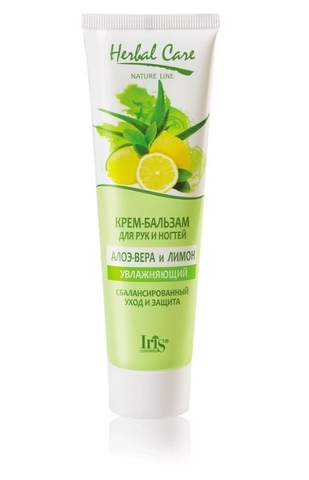 Herbal Care Крем-бальзам для рук и ногтей Алоэ-вера и лимон  100мл Iris