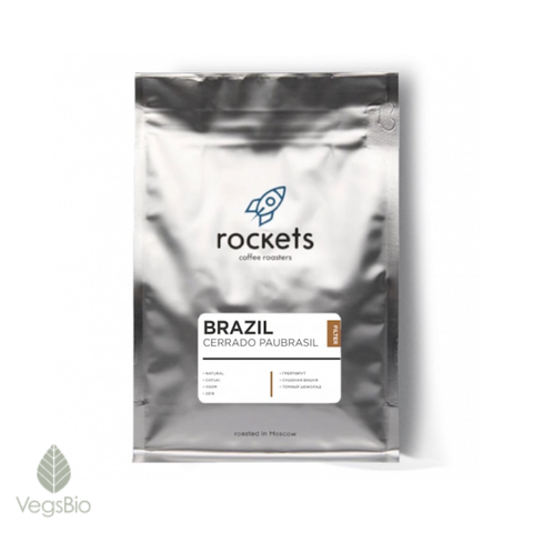 Кофе Rockets, Brazil Cerrado Paubrasil (250 гр. в зёрнах)