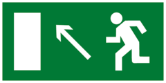 Е06 Эвакуационный знак - Направление к эвакуационному выходу налево вверх