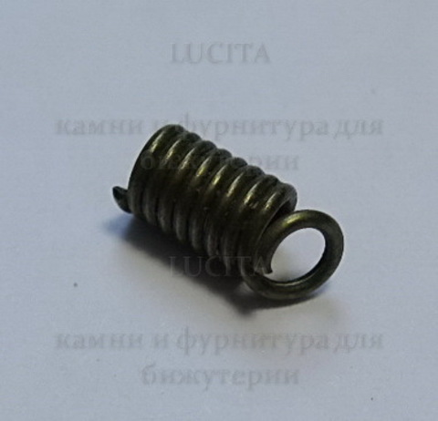Пружинка для шнура (цвет - античная бронза) 9,5х3,5 мм, 10 штук ()